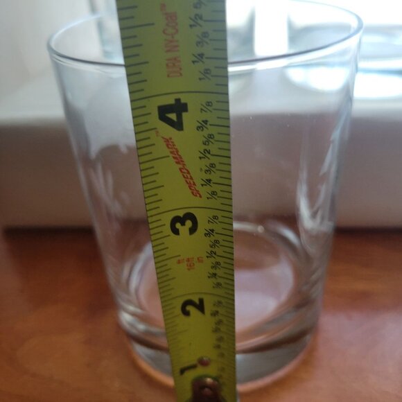 Set Of 4 Etched Clear Whiskey Glasses With Fish & Letter C Design - Picture 6 of 6